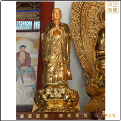 站像貼金彩繪銅雕地藏王佛像