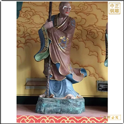 貼金彩繪1.6米十八羅漢銅佛像